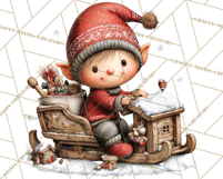 Christmas Elf Clipart Santa’s Workshop PNG Product Image 5