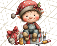 Christmas Elf Clipart Santa’s Workshop PNG Product Image 2
