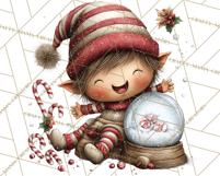 Christmas Elf Clipart Santa’s Workshop PNG Product Image 4