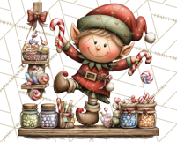 Christmas Elf Clipart Santa’s Workshop PNG Product Image 5