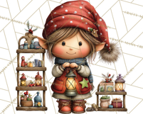 Christmas Elf Clipart Santa’s Workshop PNG Product Image 3