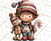 Christmas Elf Clipart Santa’s Workshop PNG Product Image 4