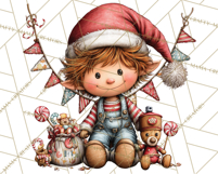 Christmas Elf Clipart Santa’s Workshop PNG Product Image 5