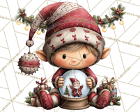 Christmas Elf Clipart Santa’s Workshop PNG Product Image 3