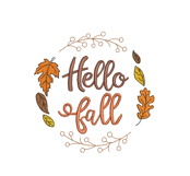 Hello Fall Embroidery Design Autumn Leaves Wreath Product Image 3