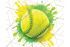 Softball Clipart PNG with Team Color Paint Splash Design Product Image 3