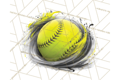 Softball Clipart PNG with Team Color Paint Splash Design Product Image 3