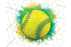 Softball Clipart PNG with Team Color Paint Splash Design Product Image 2