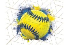 Softball Clipart PNG with Team Color Paint Splash Design Product Image 3