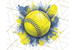 Softball Clipart PNG with Team Color Paint Splash Design Product Image 4
