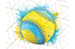 Softball Clipart PNG with Team Color Paint Splash Design Product Image 4