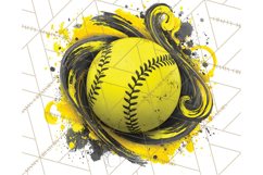 Softball Clipart PNG with Team Color Paint Splash Design Product Image 2