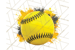 Softball Clipart PNG with Team Color Paint Splash Design Product Image 5