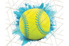 Softball Clipart PNG with Team Color Paint Splash Design Product Image 2
