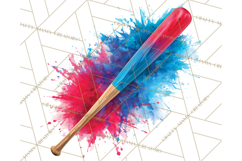 Softball Clipart PNG with Team Color Paint Splash Design Product Image 4