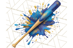 Softball Clipart PNG with Team Color Paint Splash Design Product Image 4