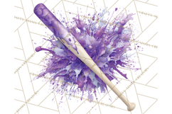 Softball Clipart PNG with Team Color Paint Splash Design Product Image 4