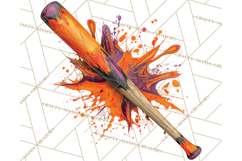 Softball Clipart PNG with Team Color Paint Splash Design Product Image 5
