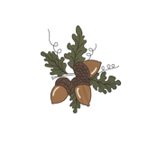 Acorn Cluster Embroidery Design Oak Leaves Fall Autumn 4x4 Product Image 9