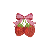 Strawberry and Bow Embroidery Design Product Image 5