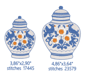 Chinoiserie Ginger Jar Embroidery Design Product Image 2