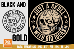 Just a Skull with Big Ideas SVG | Funny Skull, Sarcastic Svg Product Image 1