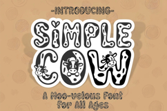 Simple Cow Font | Cute Cow Font with Farm Animals Product Image 1