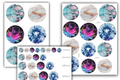 Fluid art round collages for multiple craft projects 13 size Product Image 2