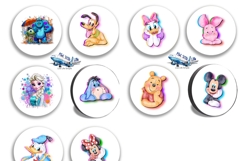Disney Characters button maker collage 12 sizes Product Image 8