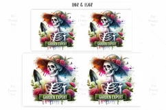 Funny Gardener Skeleton Mug Wrap For 11 oz and 15 oz Product Image 2