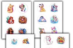 Disney Characters button maker collage 12 sizes Product Image 5