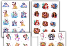 Disney Characters button maker collage 12 sizes Product Image 16
