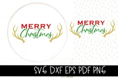 Merry Antler Round Door SVG Product Image 1