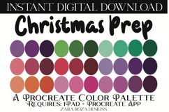 Christmas Prep - Retro Christmas Procreate Color Palette Product Image 1