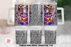 Halloween Skull Bow 40 oz Tumbler Wrap, Skull Tumbler Png Product Image 1