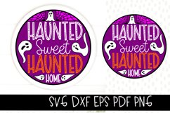 Haunted Sweet Haunted Home Door Sign SVG Product Image 1