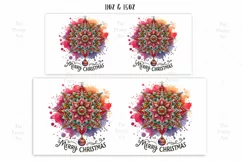 Merry Christmas Mandala Ornament Mug Wrap For 11 oz and 15oz Product Image 2