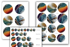 Fluid art round collages for multiple craft projects 13 size Product Image 3