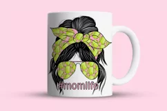 Softball Mom Messy Bun | T Ball Mom PNG Product Image 3