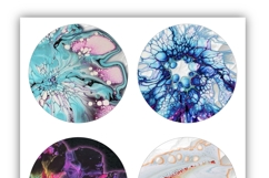 Fluid art round collages for multiple craft projects 13 size Product Image 3