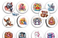 Disney Characters button maker collage 12 sizes Product Image 17