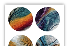 Fluid art round collages for multiple craft projects 13 size Product Image 4