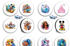 Disney Characters button maker collage 12 sizes Product Image 18