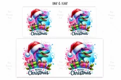 Merry Christmas Dinosaur Mug Wrap For 11 oz and 15 oz Product Image 2