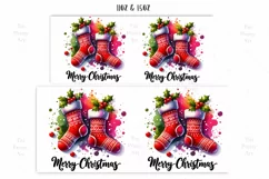 Merry Christmas Socks Mug Wrap For 11 oz and 15 oz Product Image 2