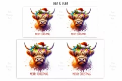 Merry Christmas Cow Mug Wrap For 11 oz and 15 oz Product Image 2