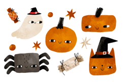 Halloween Horror Set. Scary Cartoon Illustration. Pumpkins Product Image 1