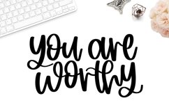 You are worthy svg, mental health svg, hand lettered svg Product Image 1