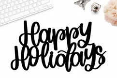 Happy Holidays svg, christmas cake topper svg, holiday svg Product Image 2