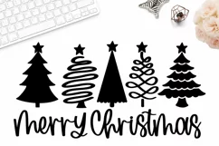 Merry christmas svg, christmas trees svg, christmas clipart Product Image 2